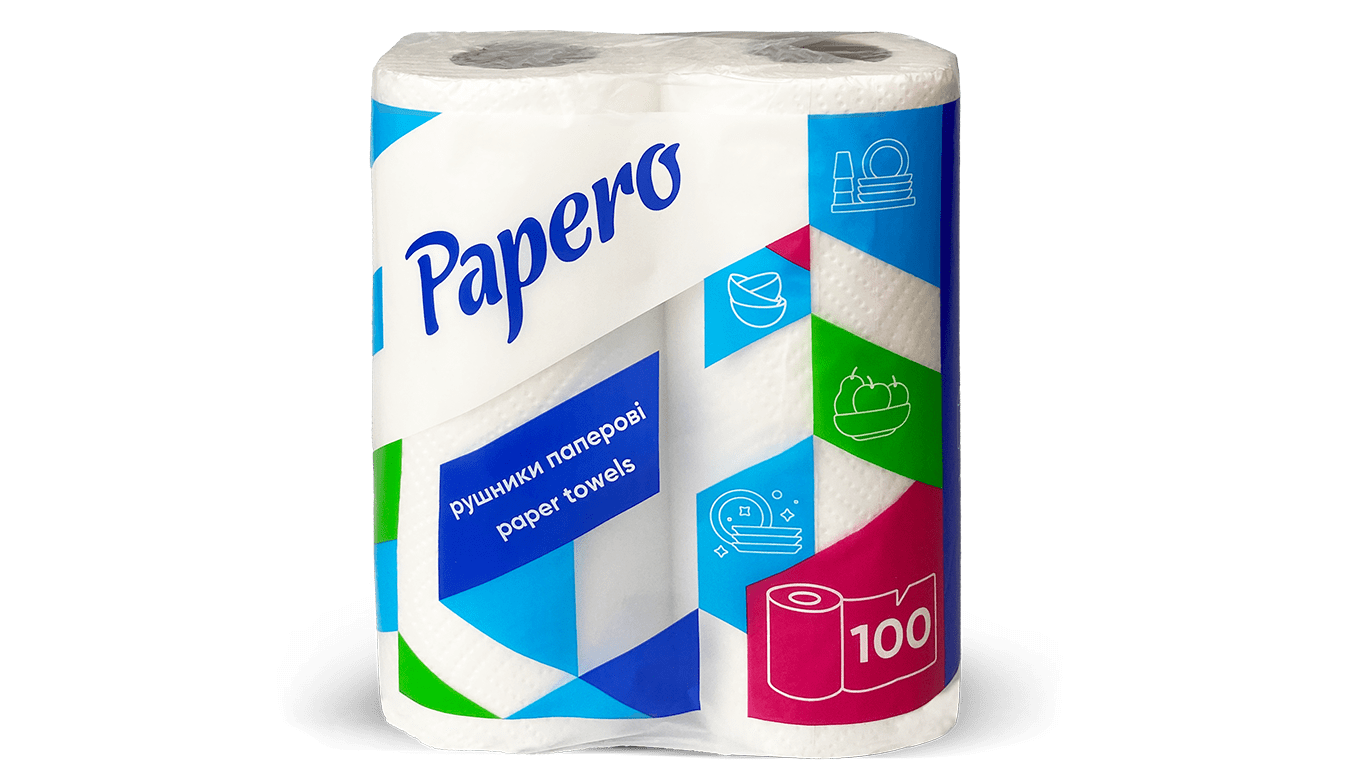Рушник целюлозний "Papero" 2 ш. 100 арк. 2 р.